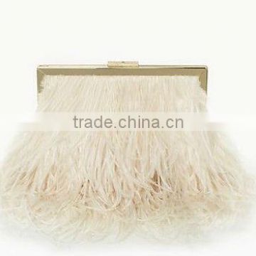 wedding ostrich feather clutch bag