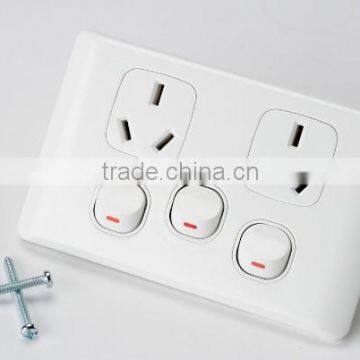 New design super thinner SAA approved Australia electric light Wall switch and socket