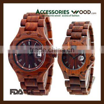 Cheap Japan movement custom logo fashion wood couple watch