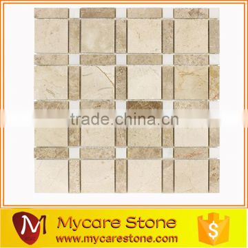 natural Beige marble mosaic tile polished surface