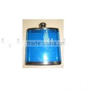 5oz top quality plastic flask with transparent windows