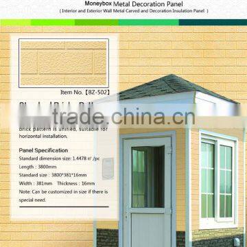 Cheap modern Carved Metal Insulation Board for wall/ceiling decoration of Prefab light steel villa, prefab container house