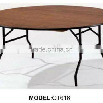 used metal frame restaurant banquet folding wood tables,used hotel furniture folding dining tables (GT616)