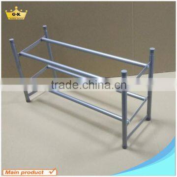 2 Tiers Iron Metal Pipe Shelf Stackable Commercial Shoe Rack / Organizer / Stand for 12 Pairs Shoes