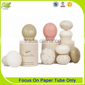 Luxury white round kraft paper soap box packaging