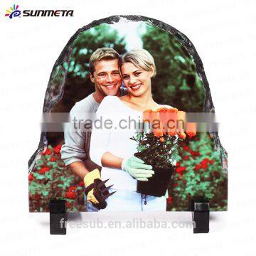 Directly Factory Semicircle 15*15cm Sublimation Coated Blank Rock Slate Frame (SH-01)