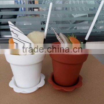 HOT SALE PS FLOWER POT MOUSSE JELLY CUP WITH LID&SHOVEL DISPOSABLE ECONOMIC PACKAGING CUP