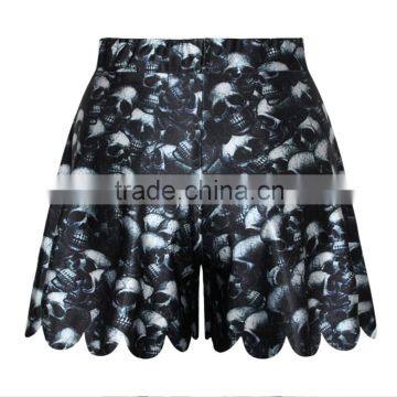 Drop shipping Women Shorts Polyester and Spandex Pants Skull Punk Print N14-15