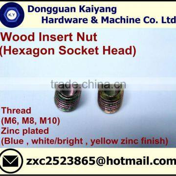 Insert Nut/ Wood Insert Nut / Hex Socket (Furniture Fastener); M6, M8, M10