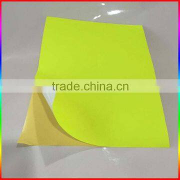 Custom A4 golden yellow self adhesive fluorescent sticker paper