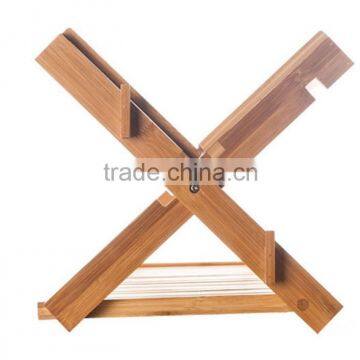 Two Layers Bamboo Dish Rack, Foldable, Compact Fold Size Dish Rack photo-3