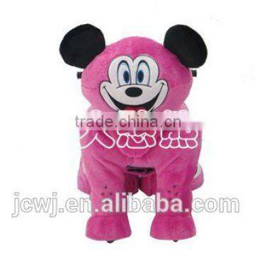 Christmas party toy for kids/ Disney Micky/plush toy rides/ electric cars/ coin operated toys/ plastic boy with plush coat
