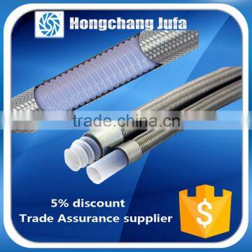 304 SS wire outer braid convoluted R14 Teflon hose