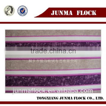 Purple beige sliver feather China textile flock fabric print names