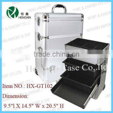 Exquisite Quality Cosmetic Case With Trolley For Makeup