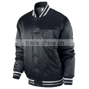 Custom Made Plain Satin College Varsity Jacket/ Letterman Varsity Jacket / Baseball Varsity Jack