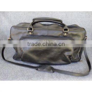 Black Pvc Leather Duffel Bag Carry-on Luggage Suitcase Bag