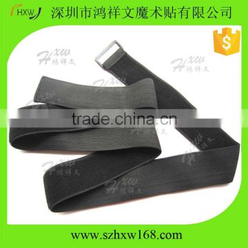 Wholesale custom adjustable hook and loop elastic belt with buckle