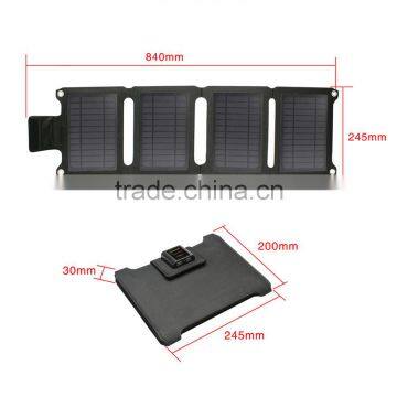 Solar Battery Charger 14W Portable USB Solar Energy Panel Power Bank photo-3
