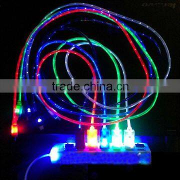 1piece 5Colors 1M LED Light Durable Micro USB Cable