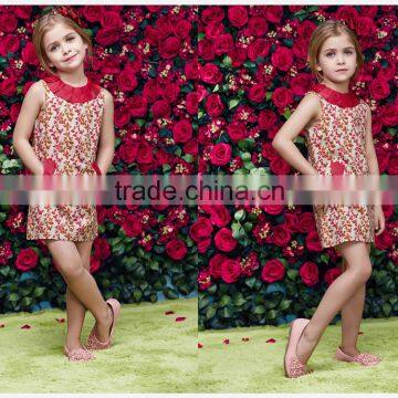 3-5 year old girl dress 2015 spring summer fashion floral printing dress for little queen