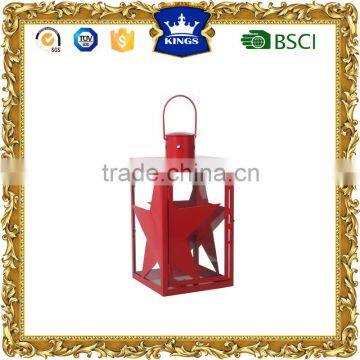 Christmas decoration small red talight candle lantern with star