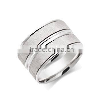 Dainty satin finish men's silver rings vogue jewelry wedding rings