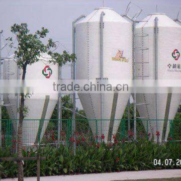 Fiberglass storage silo for poultry farm