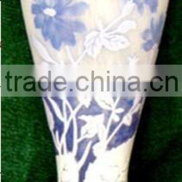 Blue flowers High-tall galle vases