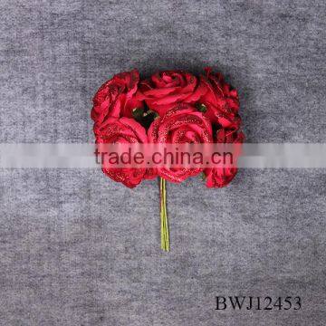 6 heads single stem real touch PU rose flowers