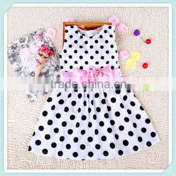 children's clothing girls spring and summer Polka Dot Korean cute princess dress children dress sleeveless dots bowknot dress