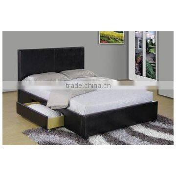 Modern design PU Synthetic Leather bed with drawer