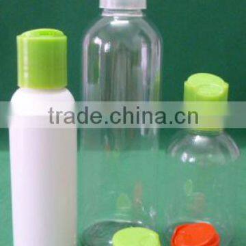 60ml,100ml,250ml,500ml plastic colorful PET bottle with disk cap