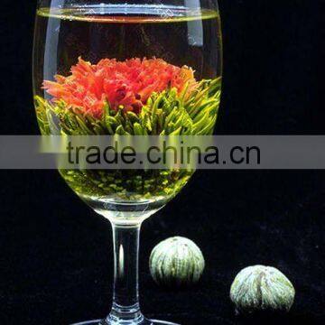 Blooming Tea with Golden Flower Blossoming