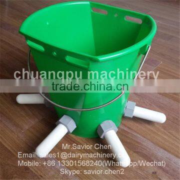 8L Small Cow Feeding Bucket With 5 Nipples , Calf Feeder