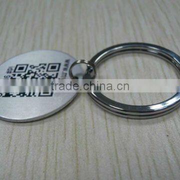 Stainless Steel QR Dog Tag Keychain