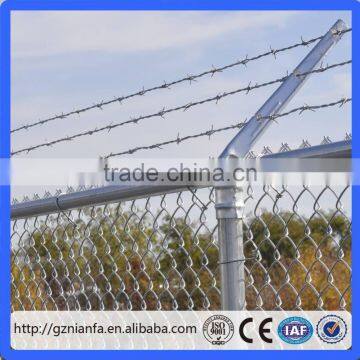 galvanized secuirty chain link fence top barbed wire for boundary line(Guangzhou)