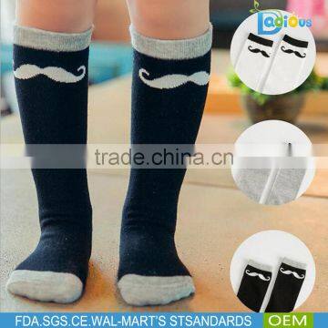 Factory Wholesales Girls Mustache Baby Socks Cotton Knee High Socks photo-3