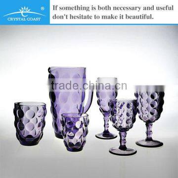 bulk drinking water glass set cold water glass set purple glass water jug set