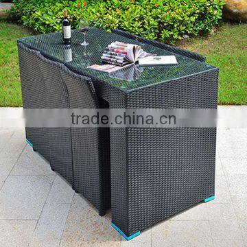 6 Seats Wicker Bar Height Patio Dining Set photo-4