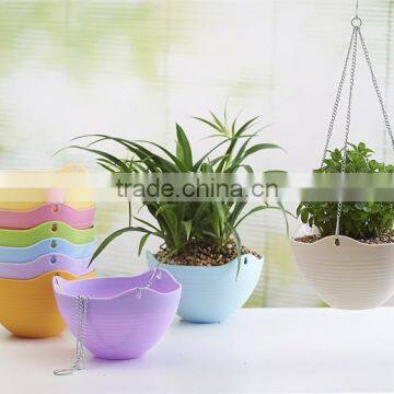 Hanging Flower Plant Pot Chain Plastic Planter Holder Indoor Outdoor Basket Gardening photo-3