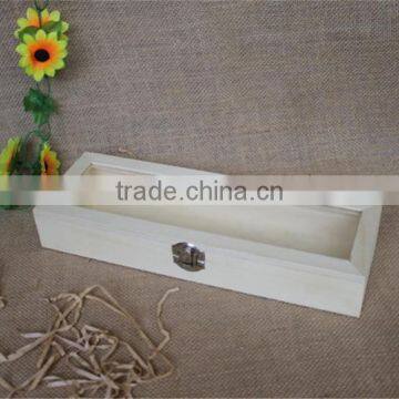 Natural Wholesale Unfinished Wooden Long Stem Rose Box With Clear Lid photo-4