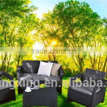 Outdoor rattan all weather love seat chair with cushion