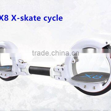 Folding two wheels skateboard for sale Hot Foldable two wheel X8 X-skate cycle foot Scooters new design pedal scooter