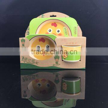 Factory Direct Lovely Bamboo Fiber Baby Dinnerware Sets