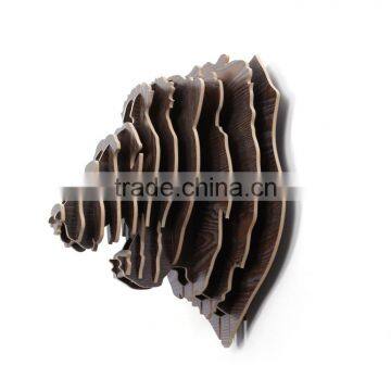 DIY 3D Wooden Puzzle Lion Decor Fake Animal Heads Faux Lion Head Wall Decor Carved Wood Art photo-3