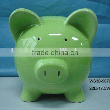 NEW Hot Sales Cheap Ceramic Green Piggy Coin bank for Promotion Gift MADE IN CHINA