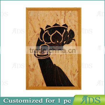 Framed Handmade Veneer Buddha Decorative Wall Art photo-2