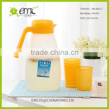 Cold Kettle Sets With Lid Plastic Juice and Tea Vottle With 4 Cups photo-3