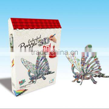 newly-developed 3D painting paper puzzle butterfly for kids LT8881B